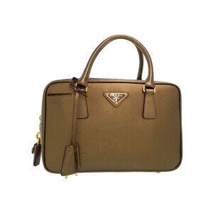 Prada Saffiano leather Bauletto handbag Brown